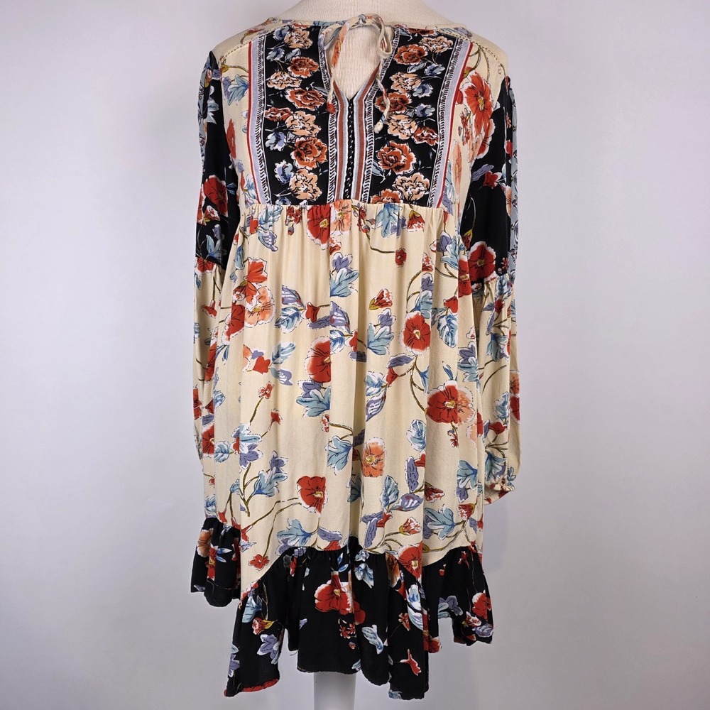 Patrons Of Peace Long Sleeve Dress S Multicolor Floral‎ Babydoll Boho Hippie